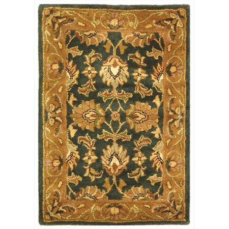 Safavieh 2 x 3 ft. Accent- Traditional Heritage Dark Green And Gold Hand Tufted Rug HG628A-2